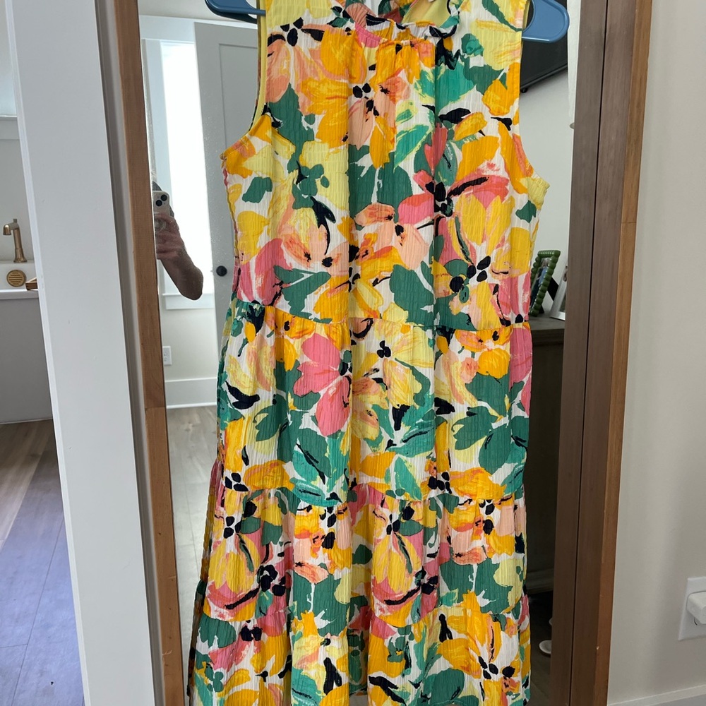 LOFT Multicolor Ruffled Dress